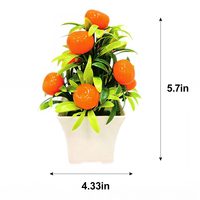 Kunstmatige sinaasappelboom in pot, van plastic, groen, UV-bestendig, voor binnen/buiten, huis- en tafeldecoratie