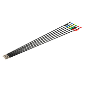 STARCN Flèches en fibre <span class=keywords><strong>de</strong></span> verre 7 mm - Spine 900, 80 cm, 37 g, ailettes en caoutchouc, pour tir à l'arc (corps et pointe) - pour arcs classiques/composés 15-30 Lbs - Product Image 6