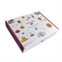 Boîte cadeau blanche et rose avec logo personnalisé et impression couleur pour la vente en gros de cosmétiques et de cadeaux