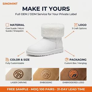 Wholesale Children's Winter Snow <strong>Boots</strong> Beige Cow Suede Comfortable <strong>Sparkly</strong> Glitter Faux Fur Lined Non Slip Warm Ankle <strong>Boots</strong> - Product Image 6