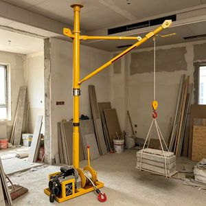 Grúa elevadora portátil de 220V para interiores, de columna simple o doble, de suelo a techo, con soporte para cabrestante eléctrico - Product Image 6