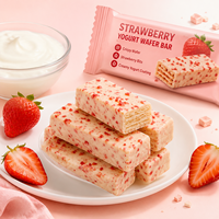 Barras de Cereal de Yogur con Fresa, Suministro de Fábrica OEM, Paquete Individual, Snack de Fruta Crujiente, Barras Nutritivas