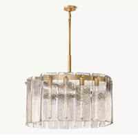 Lustre en verre moulé américain, simple, rond, pour salle à manger, bar, lampe suspendue, luxe moderne, 36 pouces