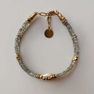 เครื่องประดับกึ่งชุบทองสำหรับฤดูหนาวไข่มุกน้ำจืดสร้อยข้อมือลูกปัดคริสตัลบำบัดเครื่องประดับแฟชั่นทำด้วยมือสำหรับทุกเพศ - Product Image 4