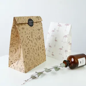 Custom Eco-friendly Colorful Custom Printing Kraft Paper Bag Retail Gift Packaging Candy Paper Bag Without Handle
