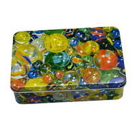 Boîte en métal rectangulaire avec couvercle, impression photo couleur, design marbré, boîte de rangement décorative pour cadeaux, vente en gros directe d'usine