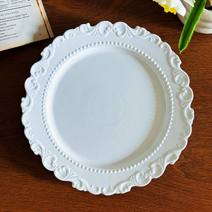 Châu Âu dập nổi thiết kế cổ điển trắng gốm bữa ăn tối tấm thiết lập trang trí đám cưới tấm thiết lập bảng trắng tấm cho tổ chức sự kiện - Product Image 4