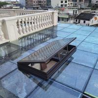 Fenêtre de toit fixe rectangulaire en aluminium pour balcon, design moderne, résistante au vent, pour sous-sol