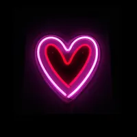 Luz de led neon personalizada de parede, luz rosa de parede de coração néon personalizada para luz legal, arte de parede, decoração de quarto
