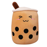 Boneka Plush Cangkir Boba Milk Tea dengan Isian Kapas Super Lembut Bahan Poliester Aksesoris Dapat Dicuci