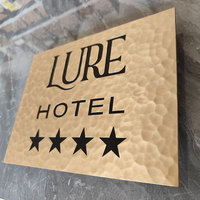 Plaques de Luxe Personnalisées en Laiton Massif pour Extérieur, Plaques Murales en Cuivre avec Logo Gravé en Relief, Plaque Nominale en Métal