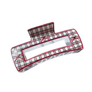 Nueva Pinza de Pelo Acrílica con Estampado de Lunares y Corazones, Estilo Moderno, Pinza Cuadrada con Diseño de Amor Dulce, Pinza de Pelo Tipo Tiburón para Salir - Product Image 5