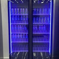 Vitrine réfrigérée commerciale pour boissons, présentoir vertical en verre pour bières et vins, idéal pour les magasins d'alcool