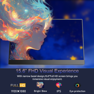 Monitor Gaming de 15.6 Pulgadas 1920*1080 1080P FHD IPS HDR USB-C Portátil, Pantalla Extendida para Laptop, Mejor Pantalla Externa para <span class=keywords><strong>PC</strong></span> Gaming - Product Image 2