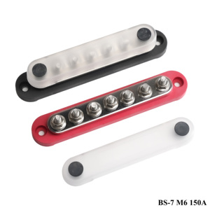 150A DC 48V M4 M8 Cobre niquelado Retardante de llama Base de nailon Cubierta de PC Hardware de acero inoxidable Batería Caja de barra de bus - Product Image 5