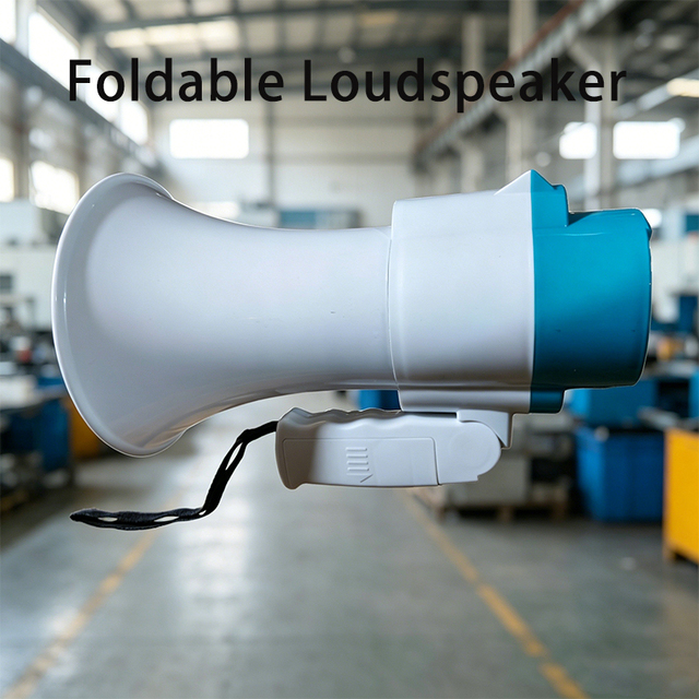 40W Handheld Foldable Reusable Megaphone 1600M Range DC5V Rechargeable USB TF Card Alarm Siren Portable Plastic Includes