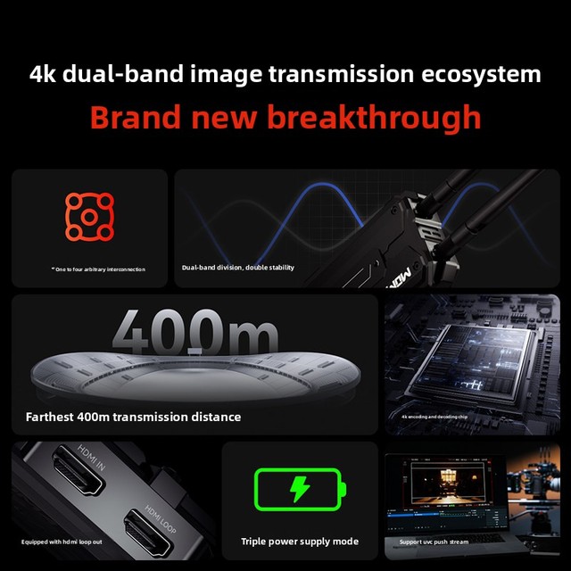 MOMA Mamma Polar Shadow H Wireless Image Transmission 4K Dual Frequency One-to-Four Mammoth Real-Time Monitoring Equipment