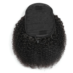 Cola de Caballo con Cordón Ajustable, Cabello Humano Remy, Extensiones de Cabello Indio, Cola de Caballo Envolvente para Afroamericanas - Product Image 2