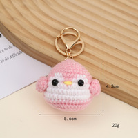 Porte-clés mignon fait main en crochet, lapin ou dinosaure, pendentif animal doux pour sac et cadeau