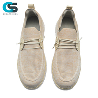 Greatshoes Nouveau Style Chaussures Beige Personnalisées à Enfiler, Chaussures Décontractées Durables et Confortables en Cuir de Vachette Pleine Fleur, Mocassins de Marche pour Hommes
