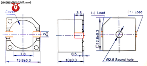 Zumbador y transductor electromagnético SMD, circuito oscilatig de 13mm, venta al por mayor, barato - Product Image 2