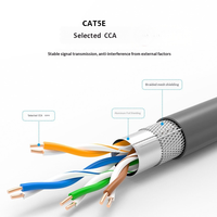 Cable Ethernet Gigabit Kneysum de Alta Velocidad CAT5e CCA, Conductor Sólido de 8 Hilos, UTP FTP SFTP, para Hogar, RJ45, 20M, Exterior, 24AWG