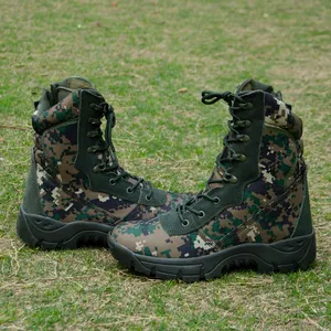 Wear-resistant Digital Woodland Camouflage Shoes High-top Tactical Boots