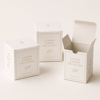 Boîte en carton pliable blanche SBS 18pt avec finition douce au toucher pour l'emballage de bougies de luxe