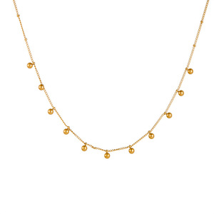 Stainless Steel Ball Chain Necklace Minimalist Design Fashion Jewelry For Women Yiwu Origin N2797 - Product Image 4