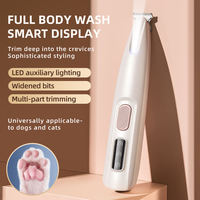Tondeuse à poils pour animaux de compagnie en acier inoxydable et plastique, simple, avec lumière LED et fonctionnement sur piles