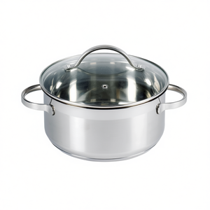 Ohio Roasting Pot 1 L 16 Cm Stainless Steel <b>With</b> Glass <b>Lid</b> For Even Cooking - Product Image 2