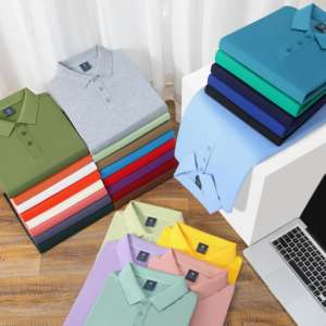 Summer Casual Short Sleeved Knitted Polo Uniforms <b>Shirts</b> <b>T</b>-<b>shirt</b> Custom Logo Embroidery Printing for Men's Women's - Product Image 3