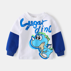 Children's Long-Sleeved Pullovers Small Medium-Sized Boys' Sweatshirts Printed Cartoon <strong>Dinosaur</strong> <strong>Top</strong> for Spring Autumn Shirts - Product Image 3