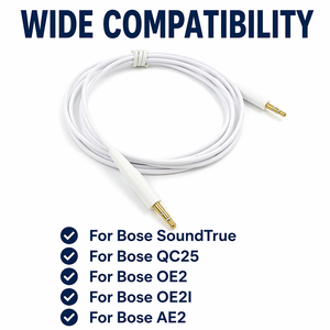Câble Audio 2.5mm à <span class=keywords><strong>3</strong></span>.5mm mâle mâle 5.5ft/1.4M pour casque Bose Quiet Comfort 25 QC25 <span class=keywords><strong>QC35</strong></span> SoundTrue OE2 OE2i AE2 AE2i Stock - Product Image 5