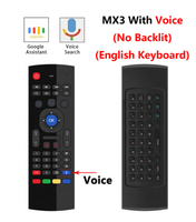 Nuevo Control Remoto Inalámbrico 2.4G MX3 Fly Air Mouse con Mini Teclado USB y Aprendizaje RF, Giroscopio de 3 Ejes para Android TV Box y PC