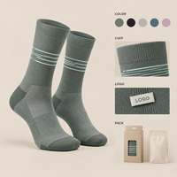 Chaussettes de sport ventilées Aero Crew Ride Fit avec logo micro-rayé, spécifications d'emballage et de tailles