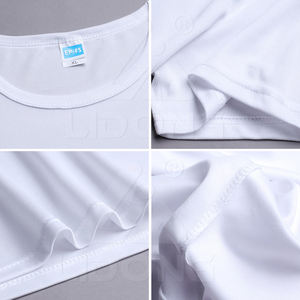 เสื้อยืดเปล่าสำหรับงานซับลิเมชั่น 100% โพลีเอสเตอร์ พร้อมโลโก้ สำหรับผู้ชาย ผู้หญิง เด็ก เสื้อยืดสีขาวพิมพ์โลโก้ตามสั่ง จำนวนมาก - Product Image 3