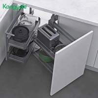 Système de tiroir d'angle pour armoire de cuisine Kangyale, montage en bas, tiroir coulissant magique, panier de rangement d'angle, panier coulissant magique d'angle