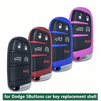 Coque de remplacement pour clé télécommande intelligente de voiture Dodge 5 boutons SRT/Demon/Daytona/Dodge/Jeep/RAM/Hellcat, étui de clé ABS noir