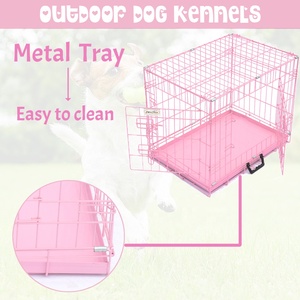 Cage pliable en métal rose pour animaux de compagnie, chenil pour chien, grande cage pour chien - Product Image 3