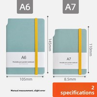 Carnet de notes mini A6 avec sangle et porte-stylo, en cuir PU, portable, format poche, 100 feuilles, style japonais et coréen
