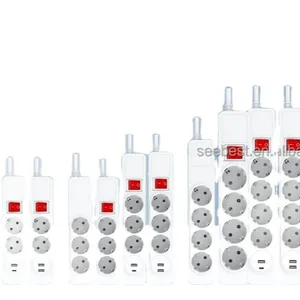 Tomada inteligente portátil 2 usb, plugue protetor de energia alemão, preço em atacado