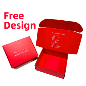 Custom printing red shipping packaging gift boxes Free sample packing shipping mailer box packaging with logo
