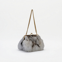 Sac à main fourrure pelucheuse pour femme 2026, style rétro, avec fermoir kiss-lock et chaîne, sac à bandoulière croisé, sac à main d'hiver en fourrure moelleuse