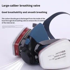 หน้ากากกันแก๊สแบบใช้ซ้ำได้ ผลิตจากถ่านกัมมันต์ สำหรับงานพ่นสี งานปรับปรุง ป้องกันฝุ่นละออง งานเชื่อม และสารเคมี ขายส่งจากผู้ผลิต - Product Image 4
