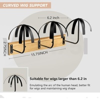 Support de perruque suspendu mural pour support de cintre de perruque multiple support de rangement durable pour affichage de perruque