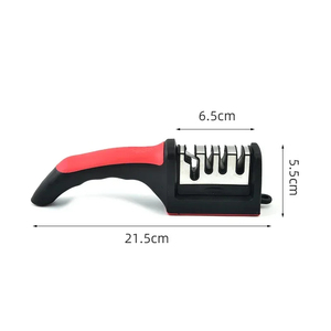 Afilador de Cuchillos de Cocina de 3/4 Segmentos, Multifuncional, Manual, de 3/4 Propósitos, Piedra de Afilar Negra - Product Image 6