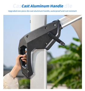 Parasol de terrasse moderne <span class=keywords><strong>en</strong></span> aluminium léger surdimensionné avec auvent de 4 m et base <span class=keywords><strong>en</strong></span> plastique pour supermarchés et usage commercial extérieur - Product Image 4