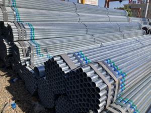 Tube rond <span class=keywords><strong>noir</strong></span> soudé ERW de longueur de la <span class=keywords><strong>bobine</strong></span> 6m d'<span class=keywords><strong>acier</strong></span> au carbone de la catégorie B Q235 d'ASTM A500 avec la surface galvanisée A252 conforme - Product Image 5