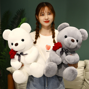 Orsacchiotto di Peluche <span class=keywords><strong>con</strong></span> Rosa, Regalo di <span class=keywords><strong>Compleanno</strong></span> Personalizzato per Bambini, Giocattolo Morbido e Adorabile - Product Image 3